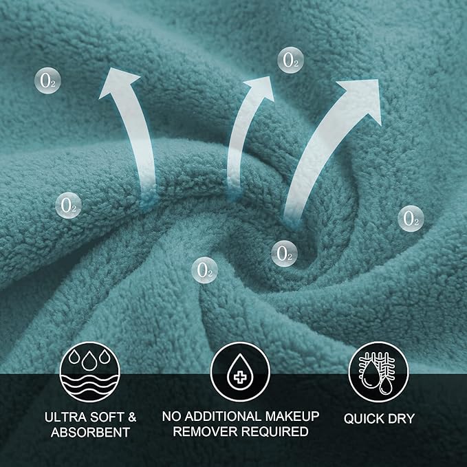 MOONQUEEN Microfiber Facial Cloths Fast Drying Washcloth 12 Pack