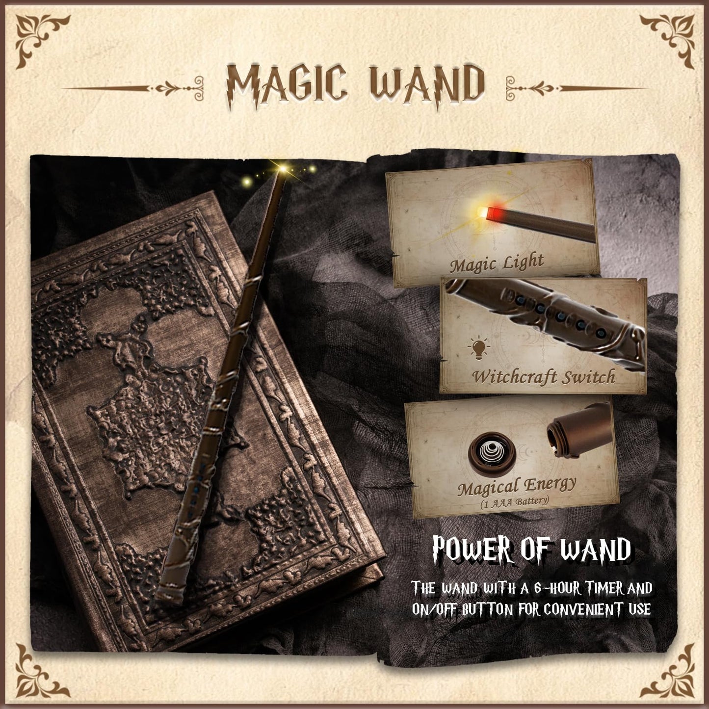 Lezonic Flameless Floating Candles with Wand,20 Pcs Magic LED Hanging Taper Candles,Flickering Battery Operated Taper Candle with Wand Remote for Halloween Decorations