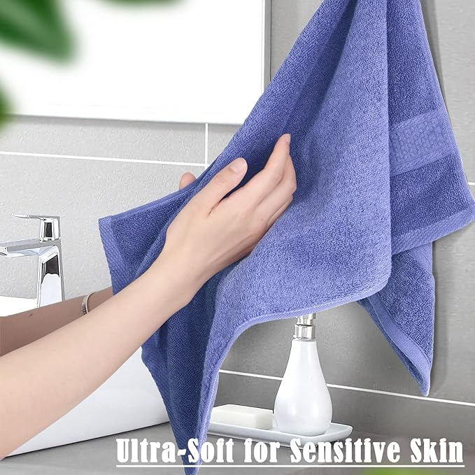 Cleanbear Hand Towels 12 Pack 12 Colors 100% Cotton Hand Towel Set