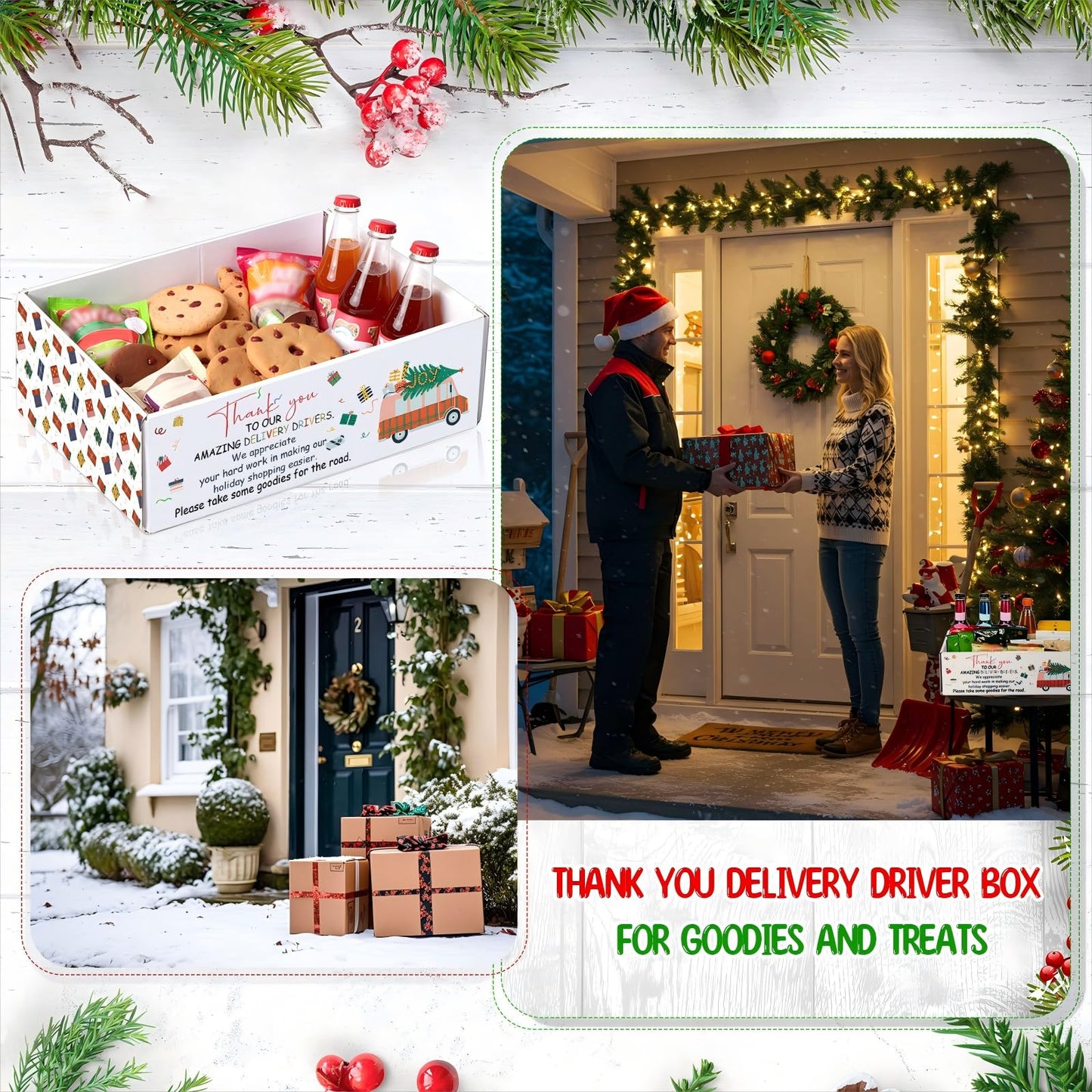 Epakh Christmas Snack Box for Delivery Driver Thank You to Our Amazing Delivery Driver Gifts Boxes Thank You Gifts for Courier, Postal Workers, Mail Carriers, Bus Drivers