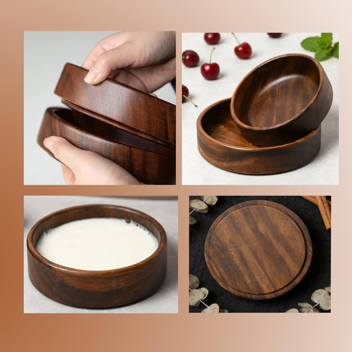 LXFNDZW Walnut Wood Snack Bowl, 5.7-Inch Natural Handcrafted Nut Bowl for Nuts, Candy, Snacks | Perfect for Coffee Table, Living Room, Dining | Rustic Home Decor Kitchen & Party Serving