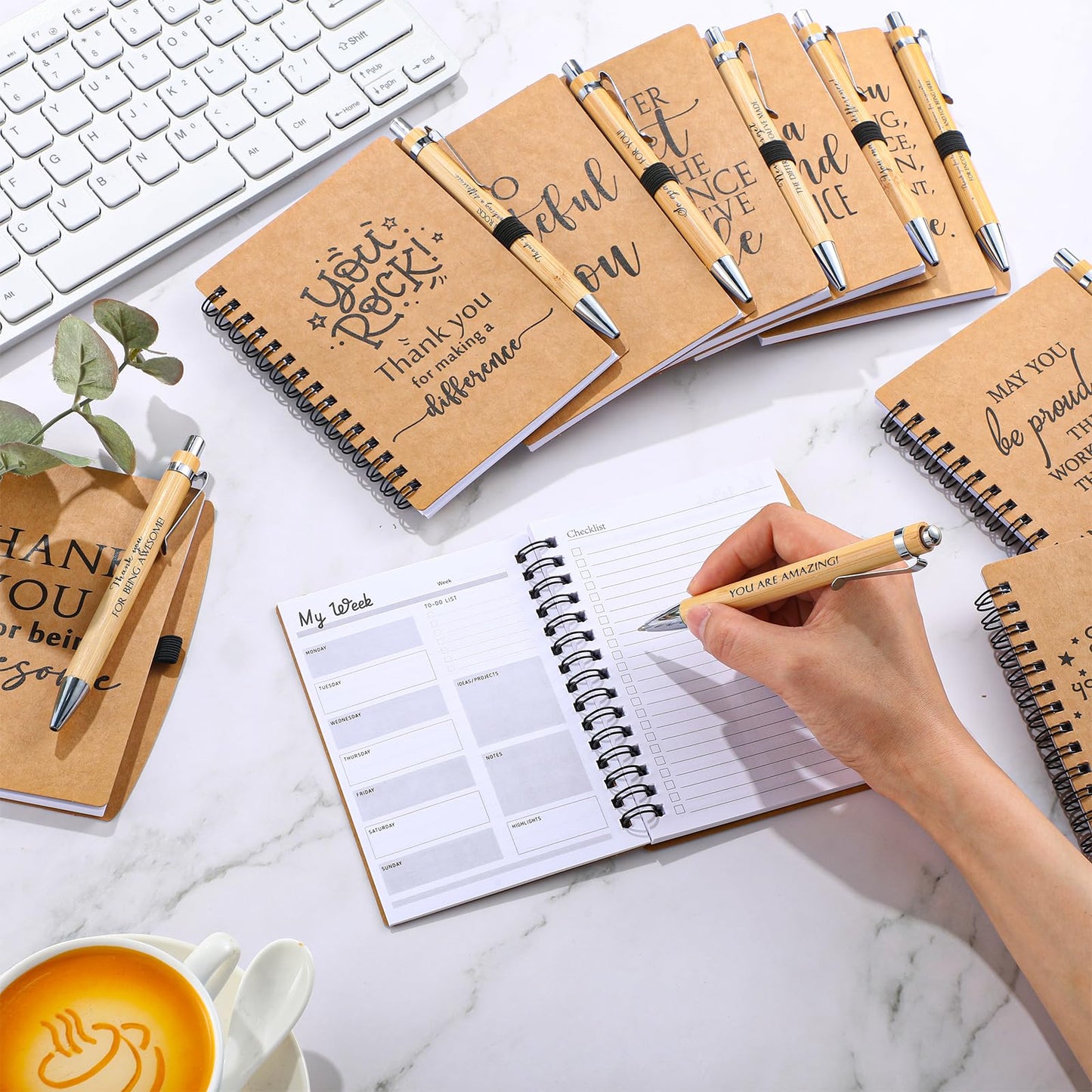 Tellingyou 20 Pcs Bulk Employee Appreciation Gifts Notebook with Pens Teacher Nurses Appreciation Week Gifts Thank You A6 to Do List Notebook for Team Office Coworker Staff Graduation