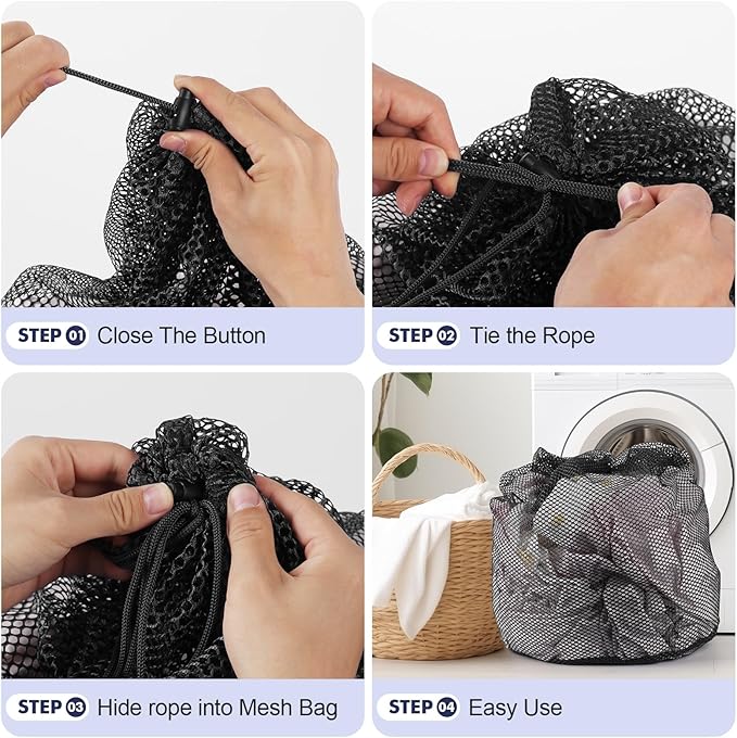4Pcs Mesh Laundry Bags Washing Machine Mesh Wash Bags Jumbo