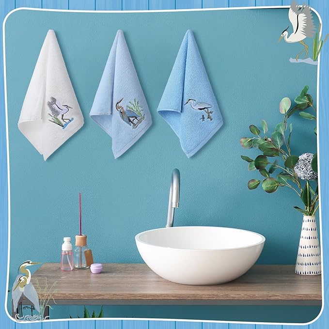 3 Pack Heron Coastal Hand Towels