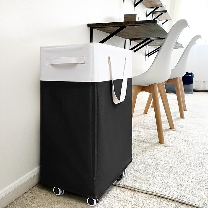 Goodpick Hamper with Wheels 75L 2-Pack, Tall Laundry Basket with Removable Wash