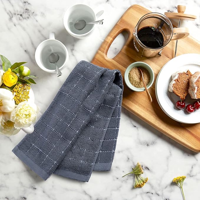 Mordimy 100% Cotton Terrycloth Kitchen Towels and Dishcloths Sets, Soft and