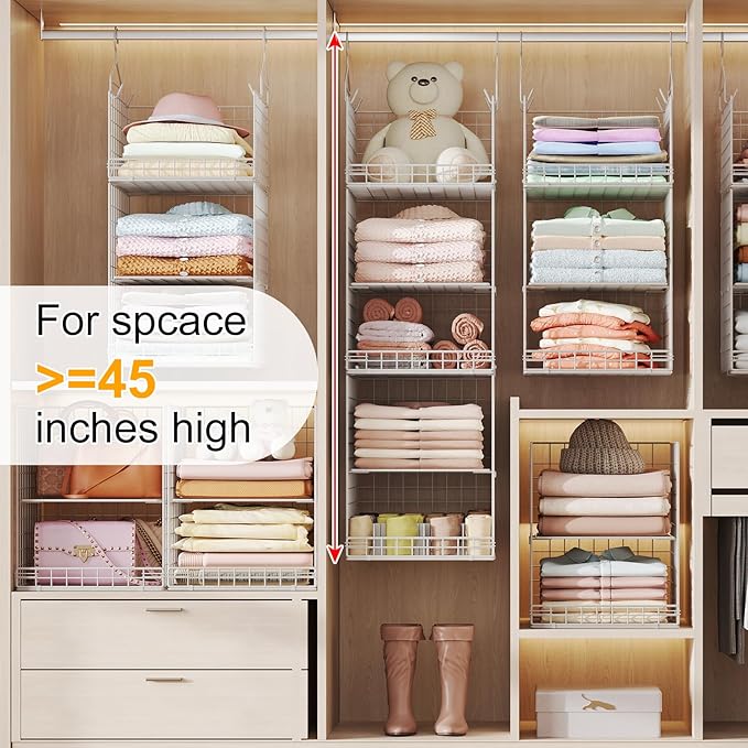 5 Tier Hanging Closet Organizer Separable Hanging Closet Shelves