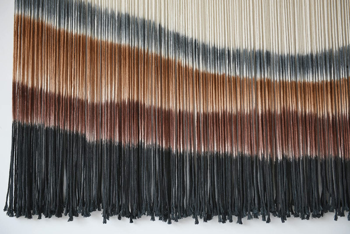 Flber Macrame Wall Hanging Macrame Wall Decor Large-Scale Tie-Dye Tapestry Living Home Room Wall Decor 57" Wx 35" L