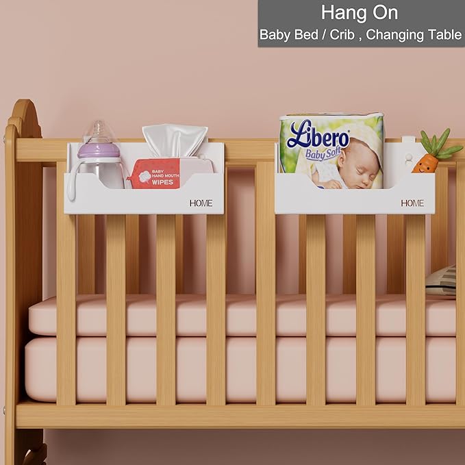 Bedside Caddy Hanging Storage Basket Little Size Plastic Beside Shelf Hang-on