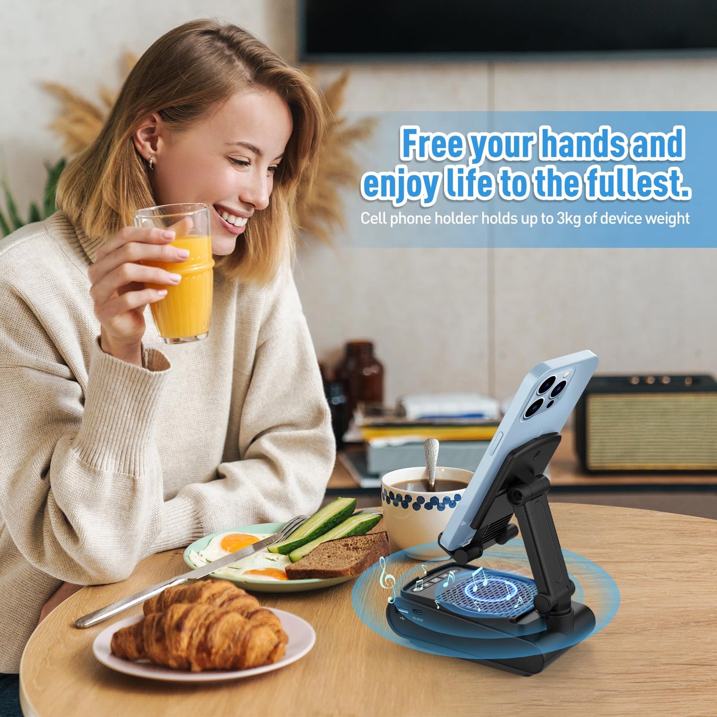 GLOPUS Birthday Gifts for Men, Cell Phone Stand with Wireless Bluetooth Speaker, Mens Gift for Birthday Gifts for Him Husband Boyfriend, Dad Gifts for Fathers Day, Cool Gadgets for Men