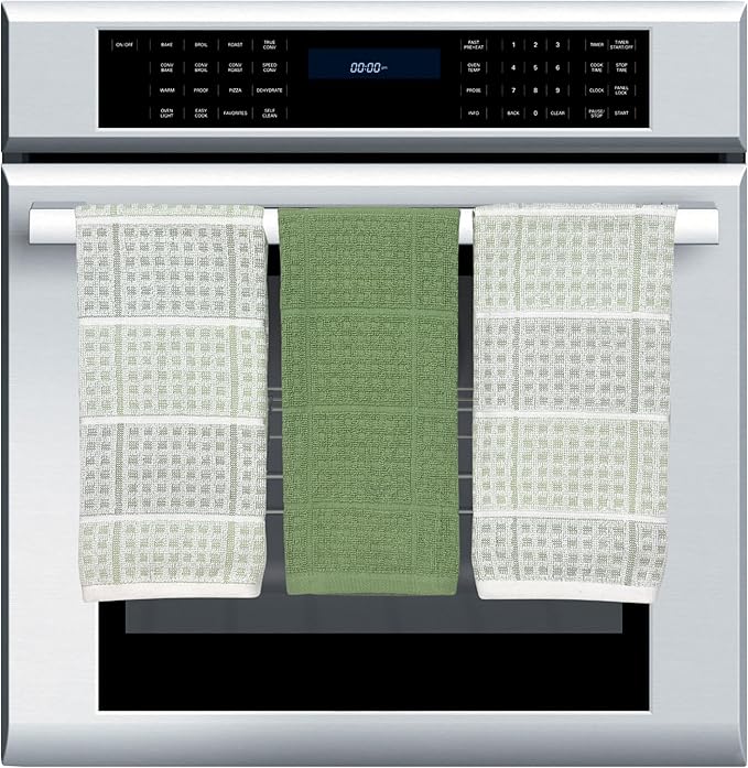 Sage Green Kitchen Dish Towels – Set of 3 100% Cotton Cloth Soft Cleaning