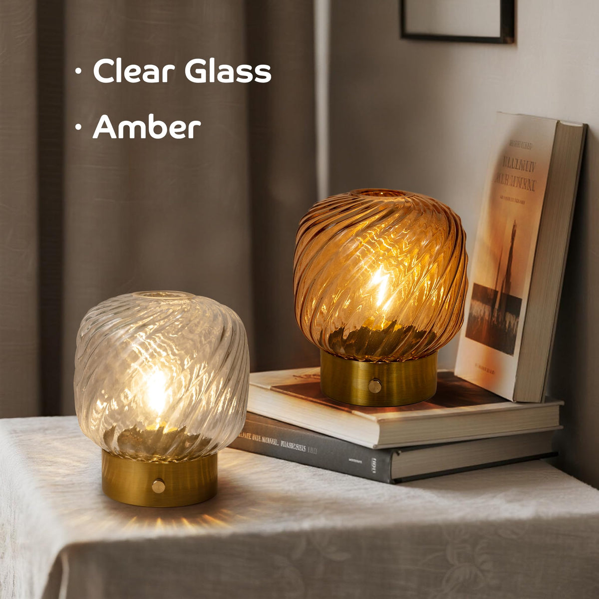 LUSHARBOR Battery Operated Table Lamp with Timer, Stepless Dimming Small Bedside Lamp Battery Powered Cordless Lamp for Home Decor Entryway/Living Room/Coffee Table/Shelf Amber