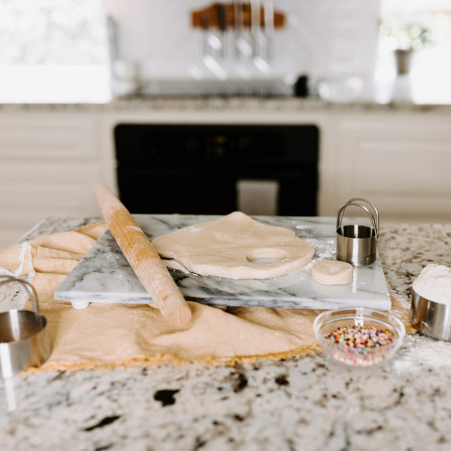 Thirteen Chefs Marble Cutting Board - 16 x 12 Inch Marble Slab Pastry Board for Charcuterie, Cheese, Dough, Dessert - Decorative Stone Cutting Board for Kitchen and Home