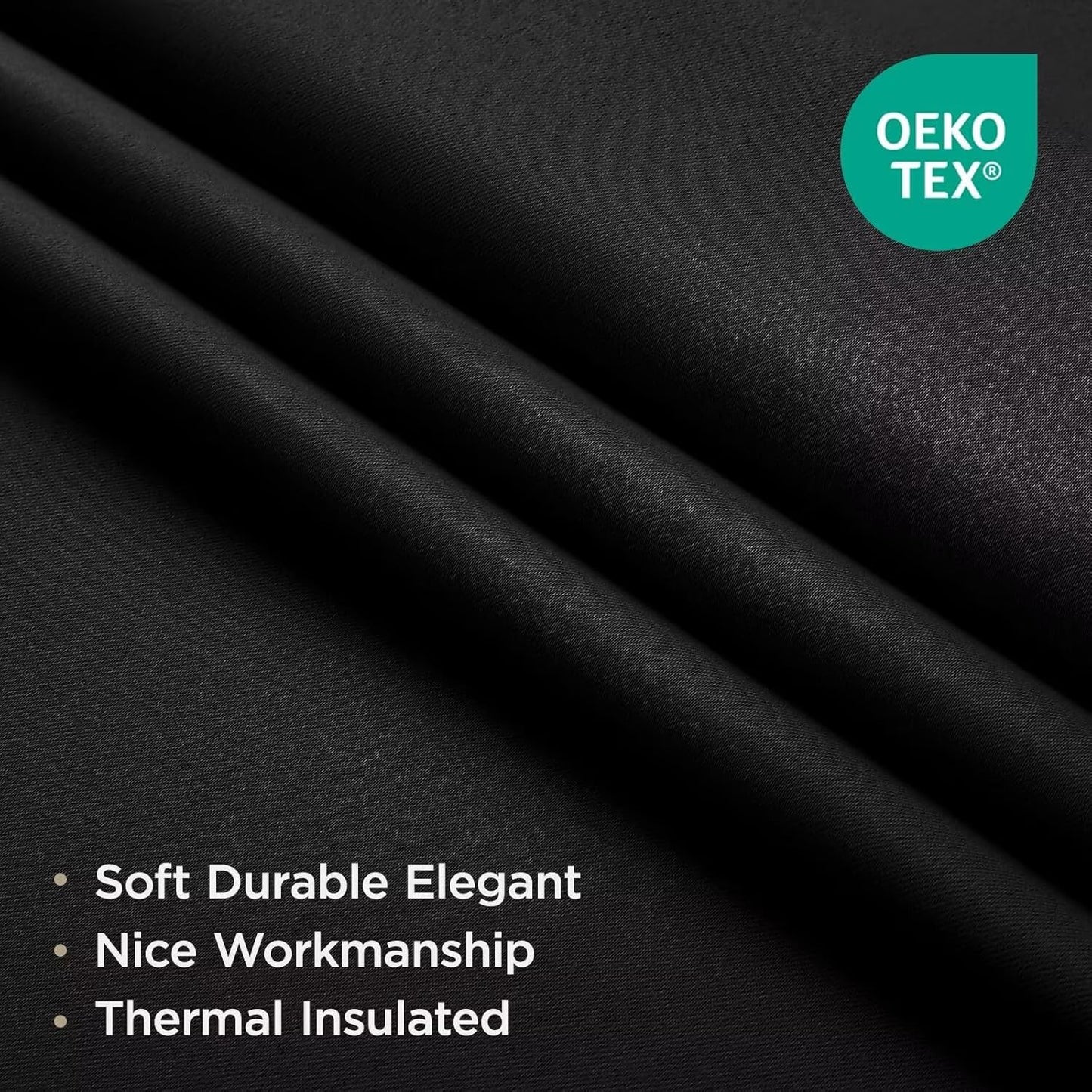 Joydeco Blackout Curtains for Bedroom,Black Out Curtains 84 Inch Long,Black Curtains with Grommets,Noise Reducing Energy Saving Wrinkle-Free Drapes for Living Room,Halloween Window Treatments 2 Panels