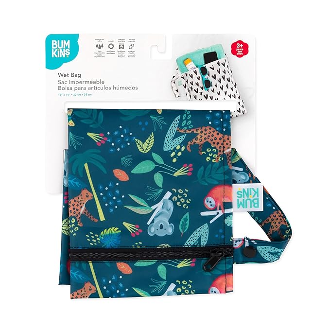 Bumkins Waterproof Wet Bag for Baby, Swim Suit, Cloth Diapers, Pump Parts