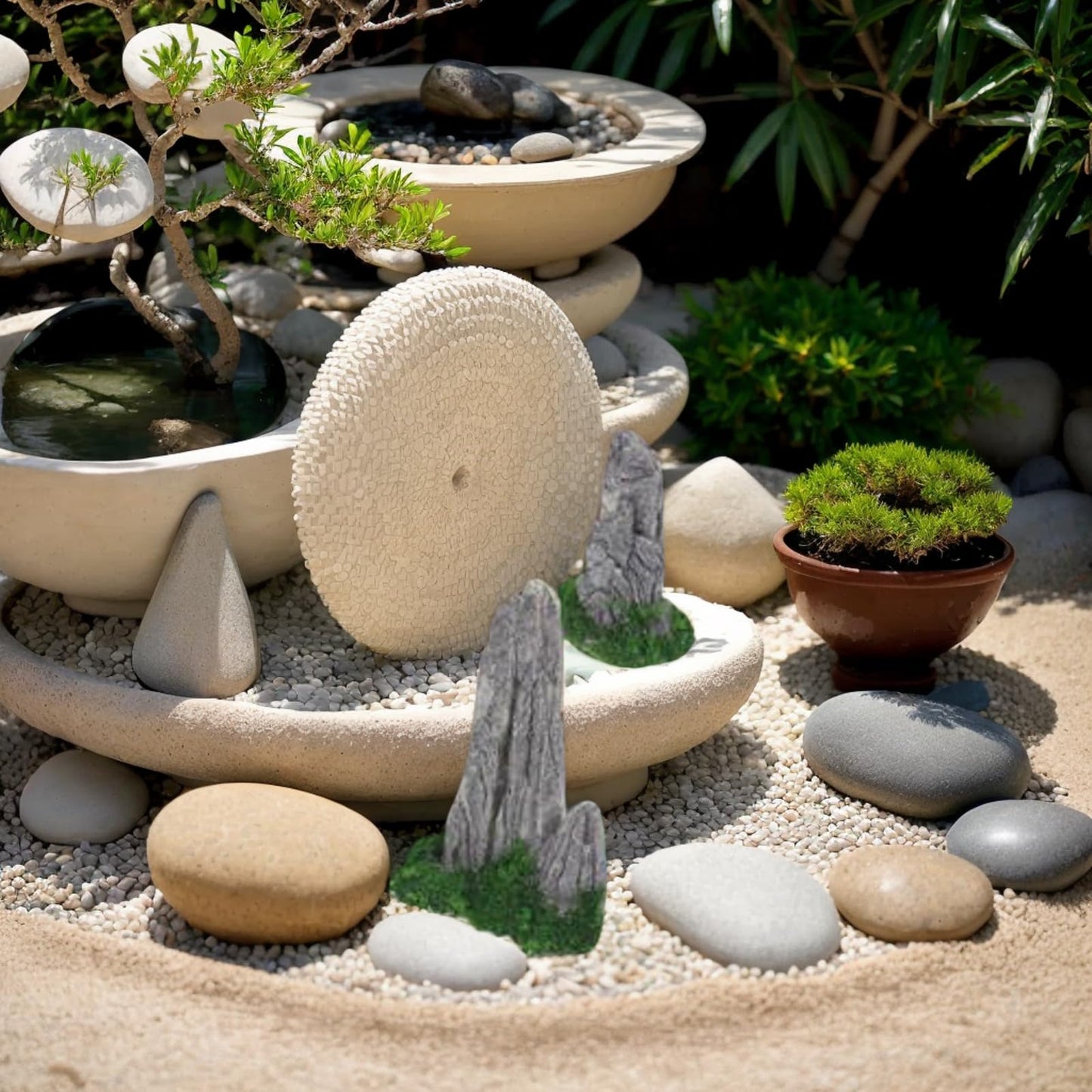 Wionin 8 Pieces Rockery Decor Zen Garden Accessories Micro Landscape Garden Decoration Mountain Landscape Figurines Mini Statues for Bonsai for Home Office Displays