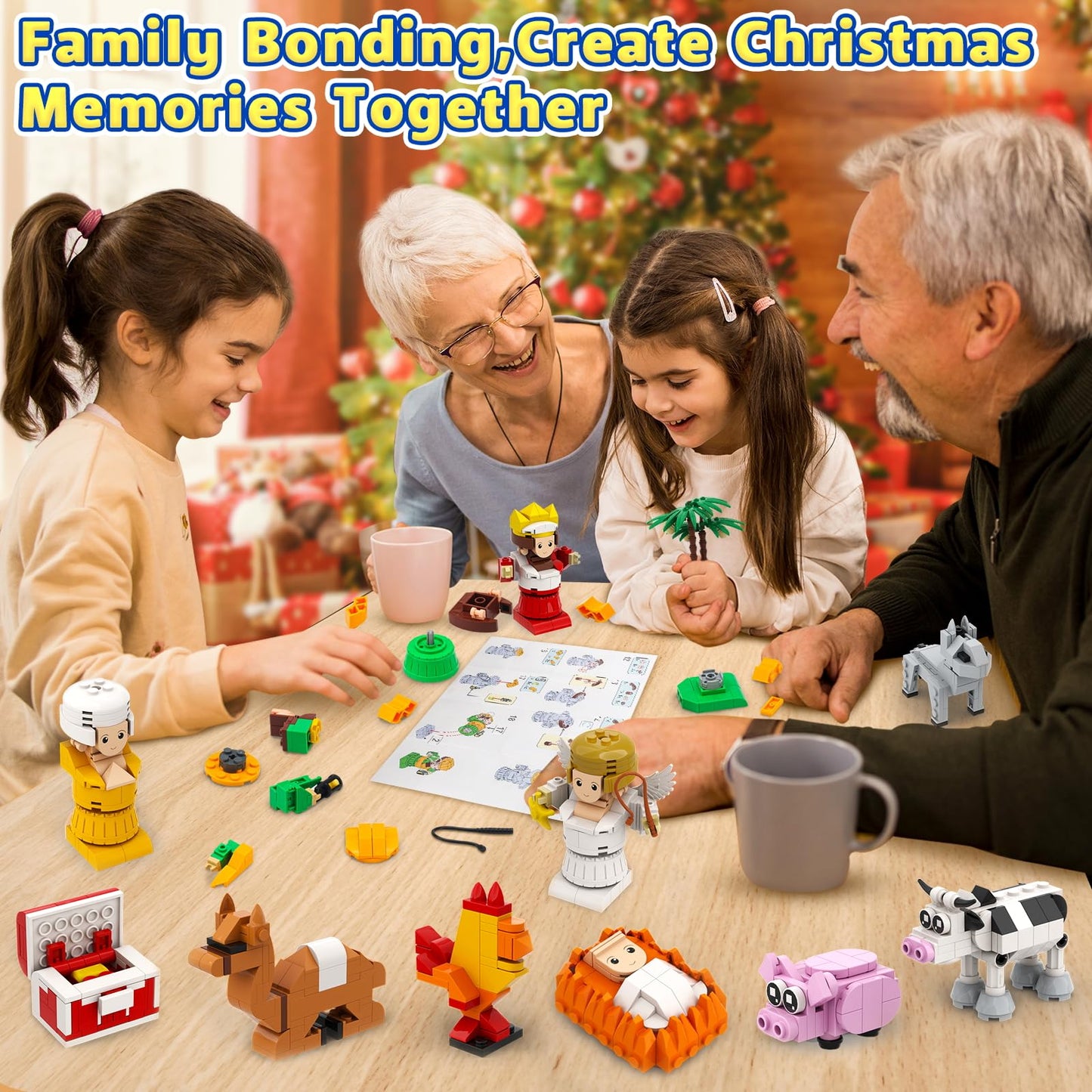 Nativity Advent Calendar 2025 Kids,24 Day Christmas Countdown Calendar Building Blocks Set,Surprise Xmas Gift for Adult,Teen Girls & Boys