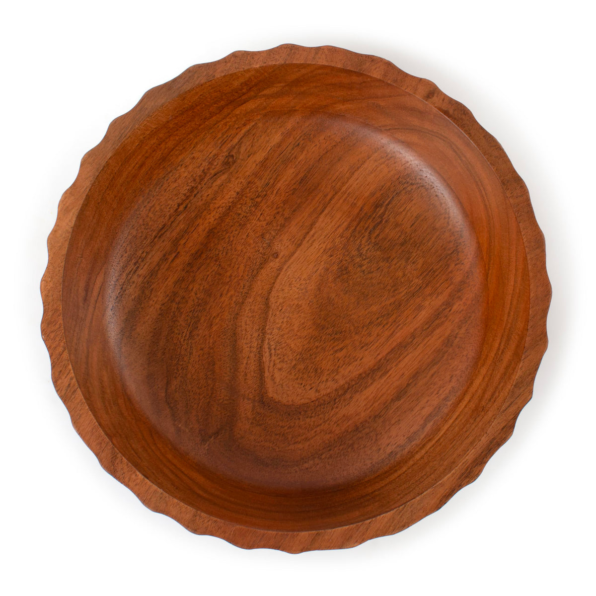 Luxe Designs Wooden Footed Bowl Handcrafted Decorative Fruit Bowl with Elegant Footed Base for Dining, Serving, and Home Décor – Perfect for Fruits, Snacks, and Centerpiece Display (Carved)
