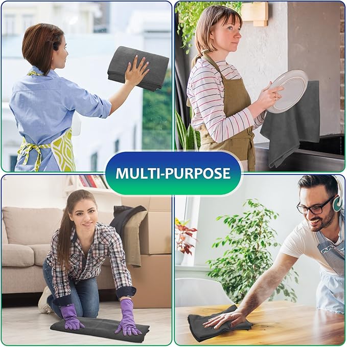 Newwiee 3 Pcs Extra Large Microfiber Cleaning Cloth 30" x 20" Washable Reusable