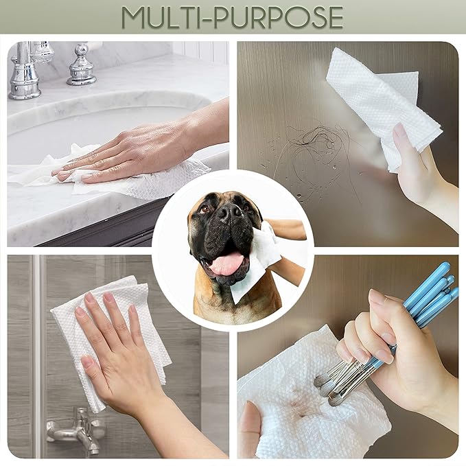 Christmas Style WOWOTEX Disposable Face Towel Biodegradable Large Dry Wipes 60