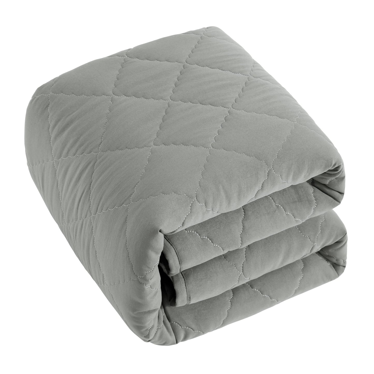 BEDSUM Toddler Comforter, Brushed Microfiber Crib Blanket - All Season Quilted Down Alternative Nursery Bedding - Lightweight Baby Blanket for Stroller & Nap, 39x47, Smoke Grey
