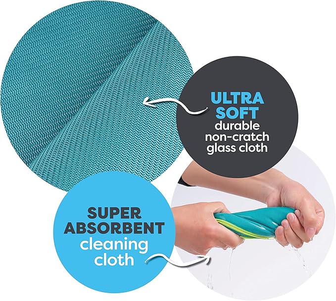 SCRUBIT Microfiber Cloths for Glass – Lint Free Window Cleaning Cloth for