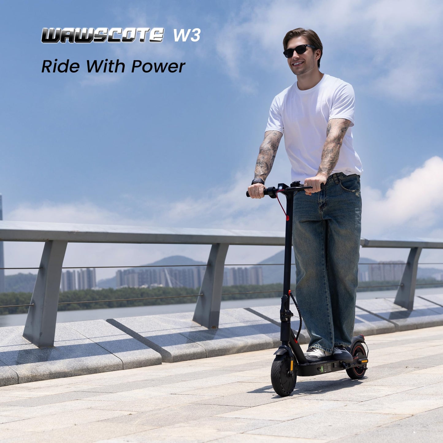 WAWSCOTE Electric Scooters - Electric Scooter for Audlts, 500W Peak Motor, 18 Max MPH, 21 Miles Range, APP Control, Lightweight Foldable E-Scooter