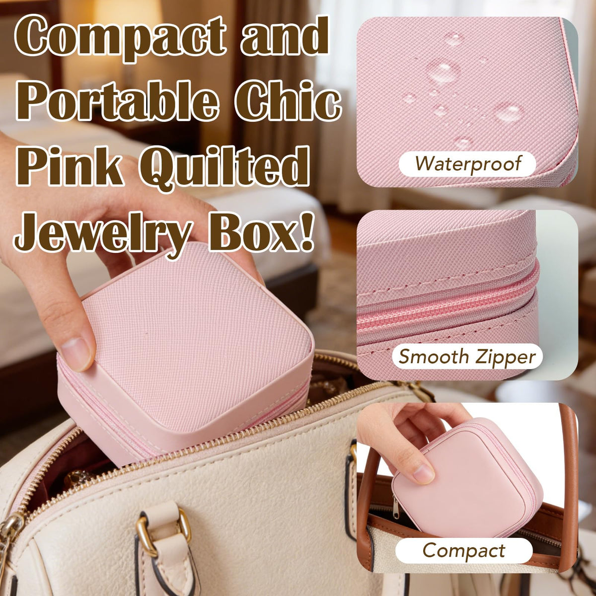 SMUOBT Jewelry Box with Jewelry Set for Women Men - Multi-Layer Organizer Storage Case with Mirror, Necklace Bracelet Hoop/Stud Earrings Rings Gift Set for Her Him, Unique Birthday Party Gift