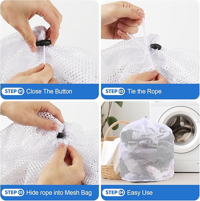 4Pcs Mesh Laundry Bags Washing Machine Mesh Wash Bags