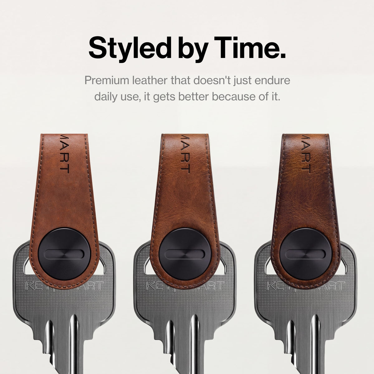 KeySmart Mini - Keychain Key Holder - Compact Key Organizer for Key Chain, Clutter-Free Minimalist Compact EDC Key Chains, Key Ring for Car Fobs Keychains - Leather