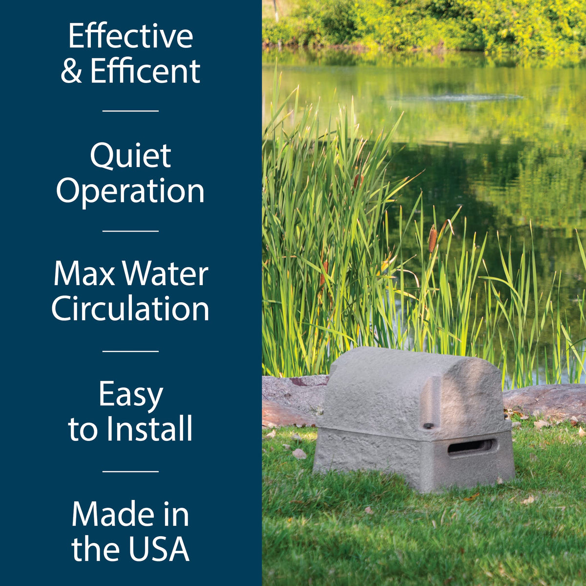 Airmax PondSeries PS40 Aeration System, Pond & Lake Aerator, Aerate Ponds & Lakes up to 3 Acres, Quiet & Energy Efficient Compressor, Maximum Water Circulation, 3 Air Diffuser Kit, 115v