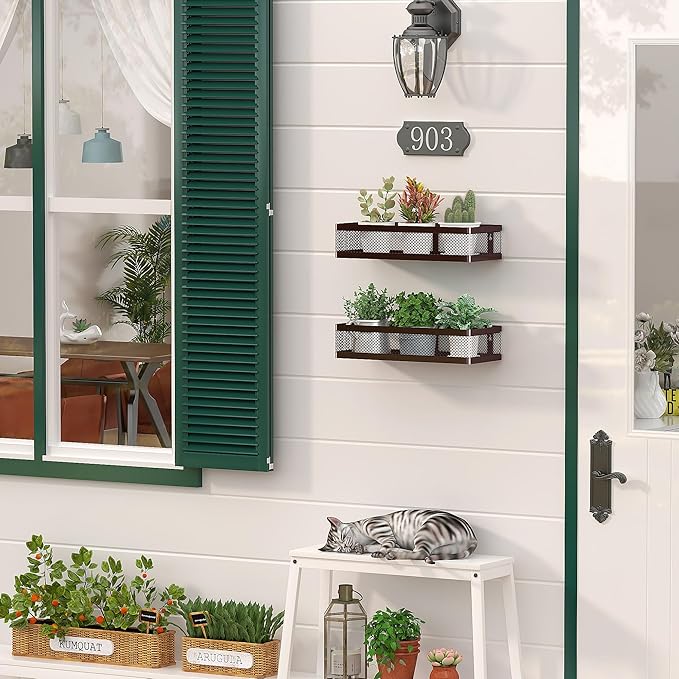 PUSDON Metal Wall Hanging Basket 2 Packs DIY Suitable