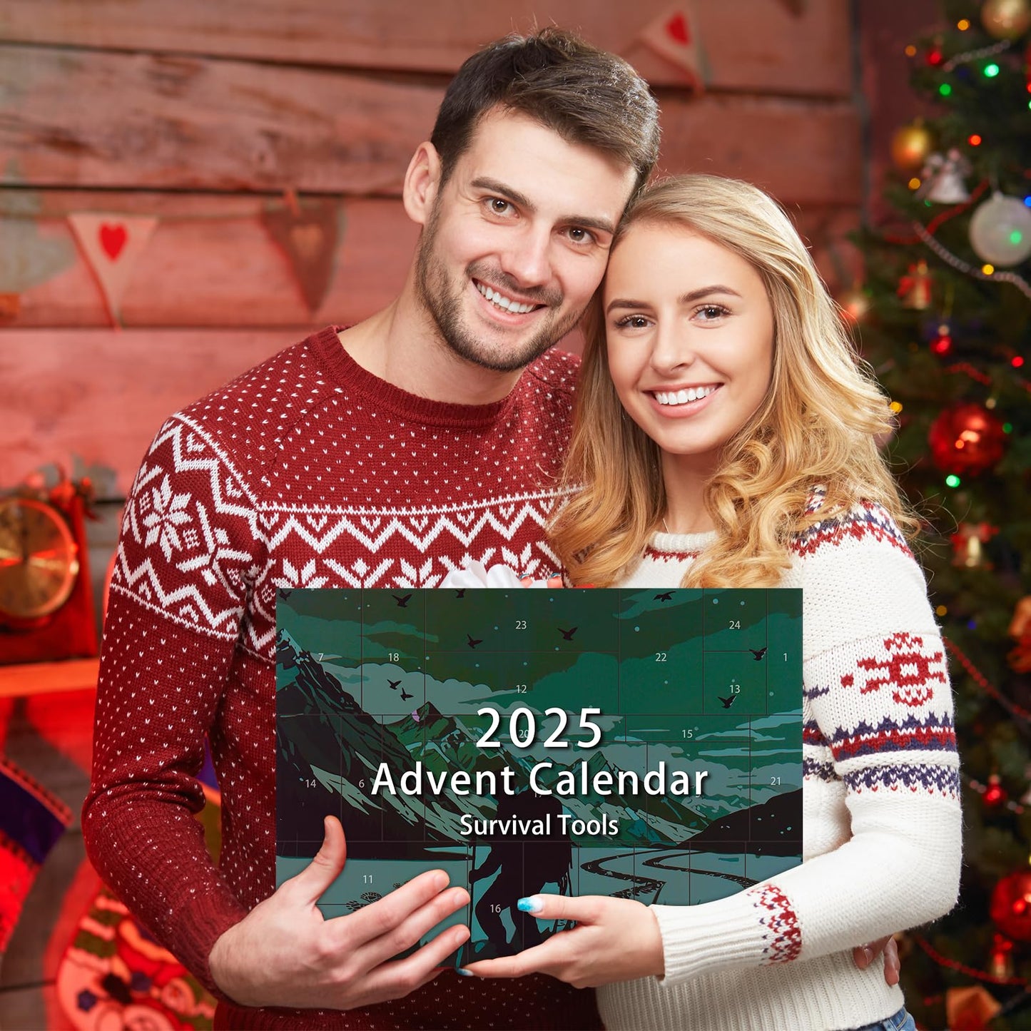 2025 Survival Kit Advent Calendar for Men - 24 Days of Premium Outdoor Tools & Emergency Gear,Ultimate Christmas Countdown Gift for Dad, Husband, Teen Boys for Camping, Hiking, Fishing