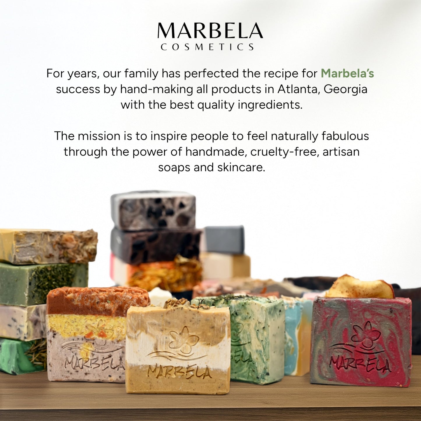 Marbela Cosmetics Handmade Soap Bar - Made in USA, Vegan Friendly, Palm Oil Free, Natural Bar Soap - Face & Body Soap for Daily Skin Care, Moisturizing & Nourishing - 3.5 oz (Himalayan Salts Spring)