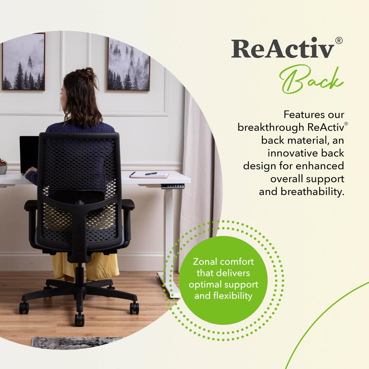 HON Ignition 2.0 ReActiv Ergonomic Office Chair, Mesh Desk Chair with Lumbar Support, Advanced Synchro‑Tilt, Height and Width Adjustable Arms, Swivel Wheels, Black Frame, Graphite