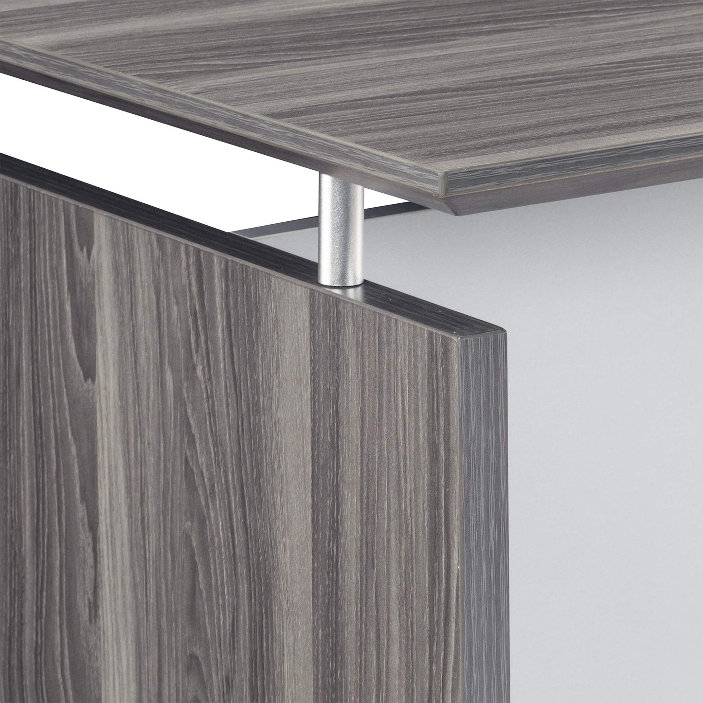 Mayline MNDS63LGS Medina Straight Edge Desk, 63"W, Gray Steel Laminate