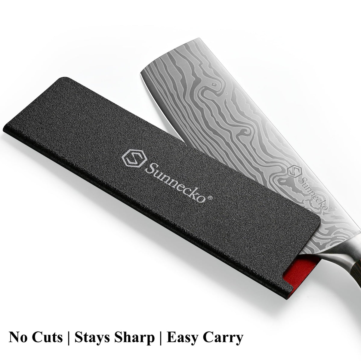 Sunnecko Japanese Nakiri Knife 7 Inch - Carbon Steel Chef Knife Vegetable Cleaver with Sheath, Kitchen Gift for Home Cooks, Professional Kitchen Knife Gift Box