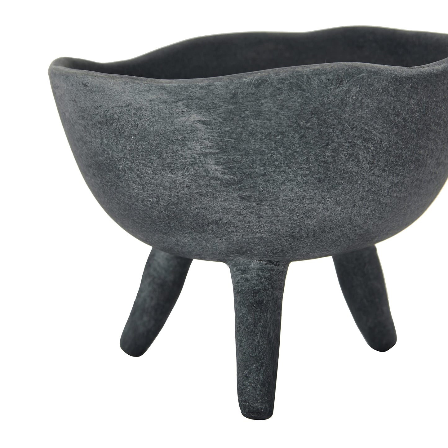 Creative Co-Op Boho Terracotta Footed Bowl, Slate Grey