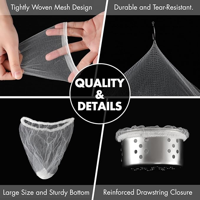 200 Pack Kitchen Sink Strainer Mesh Bag, Anti-Clogging Disposable Sink Drain