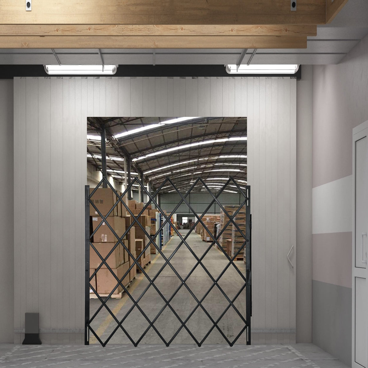 50LBS Heavy-Duty Steel 12'' to 48" W x 79" H Folding Door Expand Gate, Security Scissor Gates