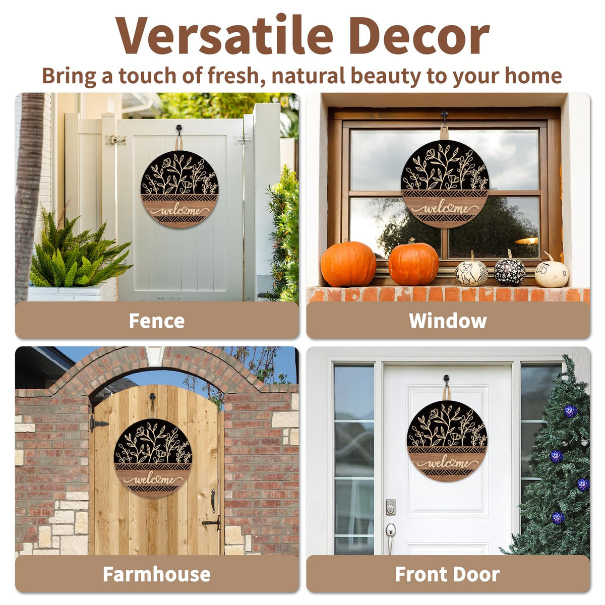3D Welcome Sign for Front Door, Ultra Large 14in Front Door Wreath