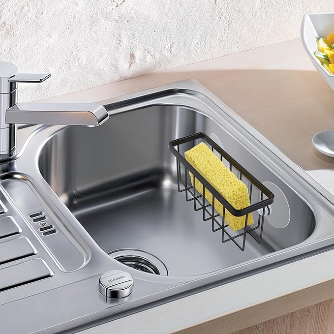 Sponge Holder for Kitchen Sink Suction, Stainless Steel Sponge Holder for