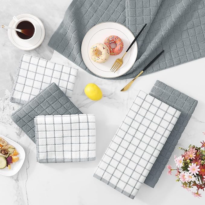 Homaxy Premium Cotton Kitchen Towels 16"x 28", Large Natural Ring Spun 390 GSM