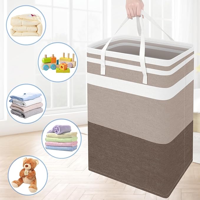 BlissTotes 3-Pack Laundry Basket, Freestanding&Waterproof Laundry Hamper