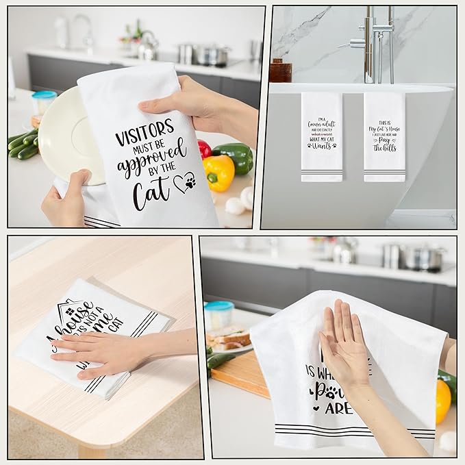 GROBRO7 Cute Cat Hand Towel