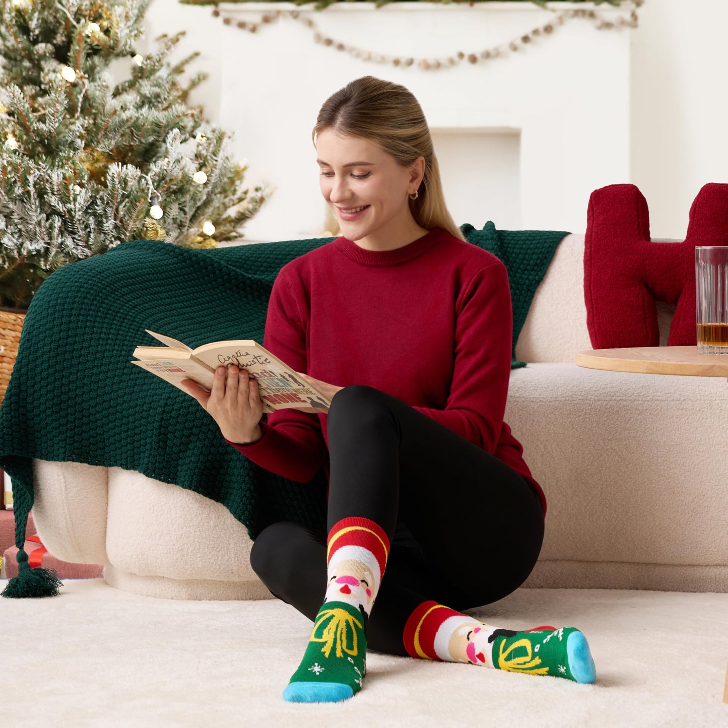 Giggling Getup 6 PCS Winter Christmas Socks for Women Men, Warm Soft Novelty Crew Socks for Women Holiday, Birthday Gift, Christmas Party Gifts for Xmas