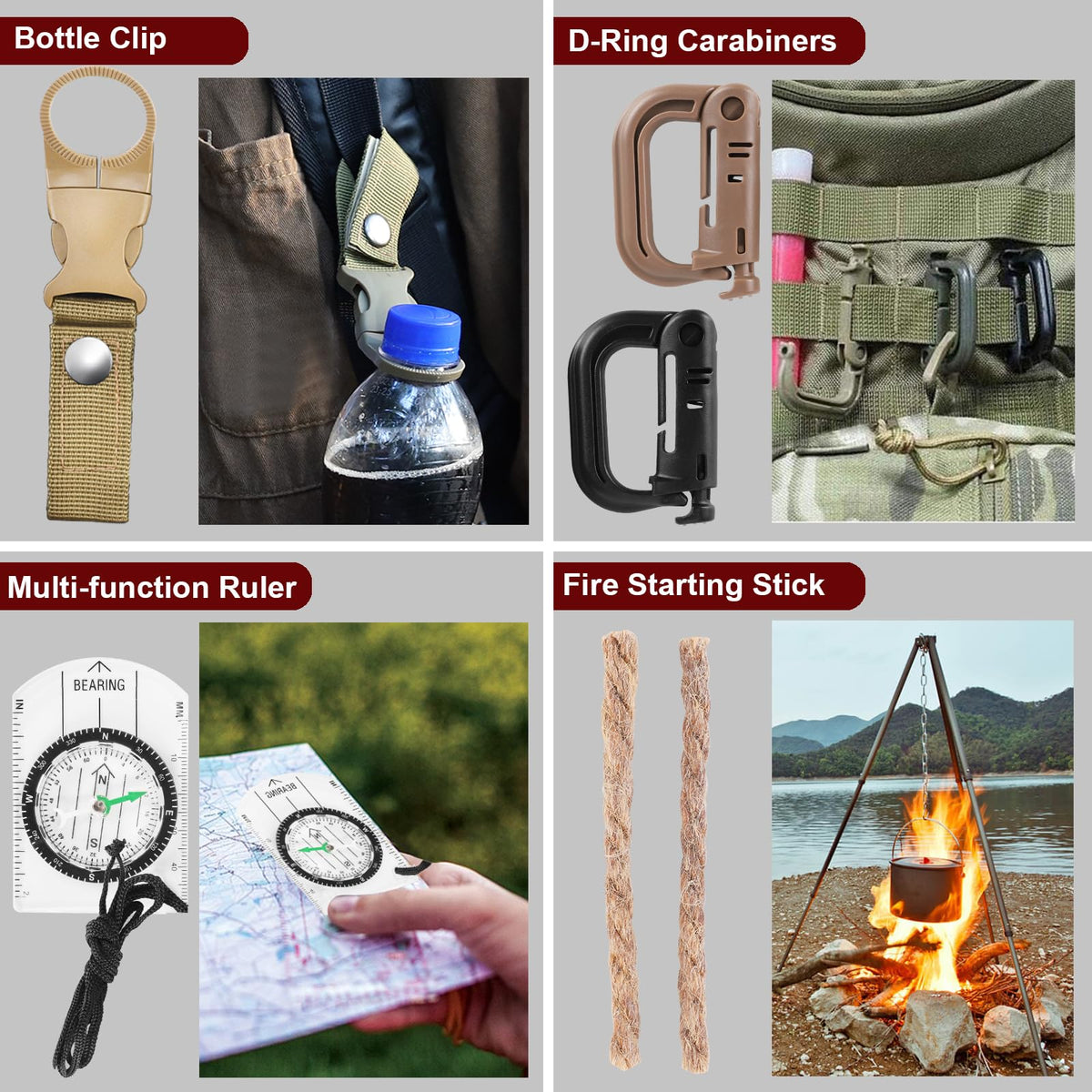 Gifts for Men Christmas - 118-in-1 Survival Kits - Military-Grade Survival Gear for Outdoor Adventures, Disaster Preparedness, Car/Home/Office Emergency Kit with First Aid Supplies