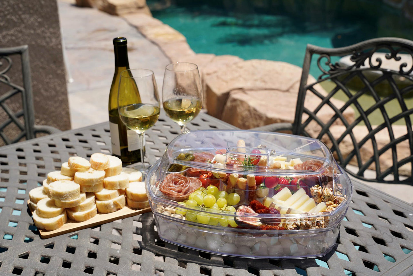 Prodyne Ice Party Platter, 15 1/2" x 11" x 6", Clear