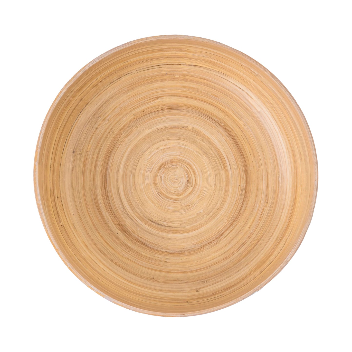PEMAR 10" Lacquer Bamboo Fruit Bowl for Kitchen Counter, Handmade Large Decorative Pedestal Bowl for Entryway Table Home Decor, Key Bread Candy Snacks Organizer (White Cream)
