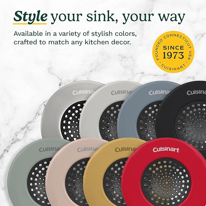 Cuisinart Sink Strainers- 2 Pack Kitchen Sink Drain Strainer & Food Catcher